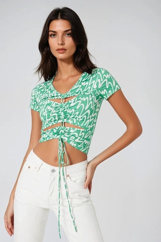 Crop top - Verde claro - Monki