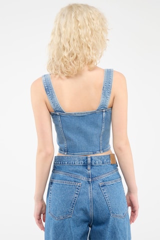 Crop Spijkertop Blauw