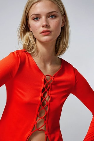 Crop Top - Rood - Weekday