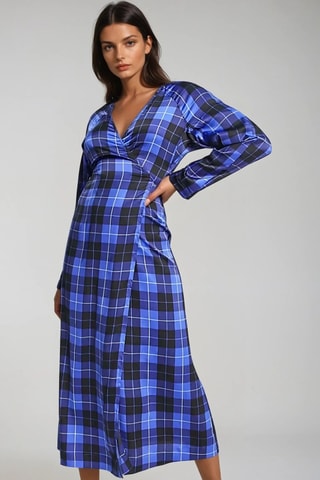 Vestido cruzado - Azul - Monki