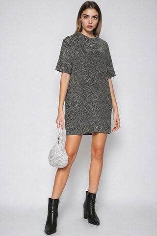Vestido trapecio - Gris jaspeado - Monki