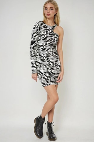 Vestido de tubo - Negro y blanco - Monki