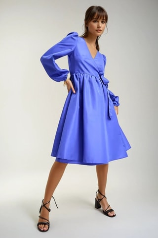 Vestido cruzado - Azul rey - Monki
