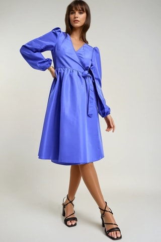 Vestido cruzado - Azul rey - Monki