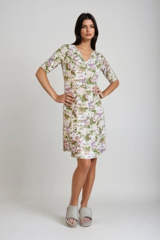 Vestido recto - Blanco y verde claro - Monki