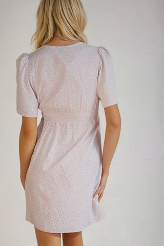 Vestido evasé - Rosa y blanco - Monki