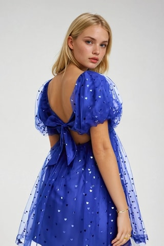 Vestido evasé - Azul cobalto - Monki