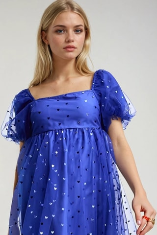 Vestido evasé - Azul cobalto - Monki