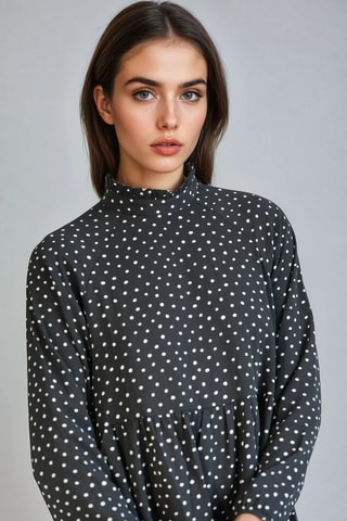 Vestido recto - Negro y blanco - Monki