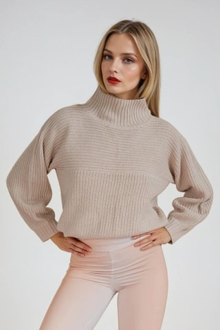 Leggings de tiro alto - Beige - Monki
