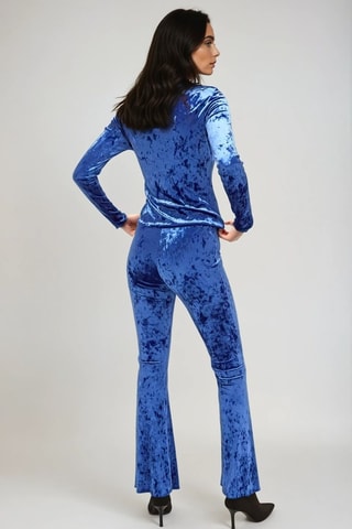 Blusa de terciopelo - Azul cobalto - Monki