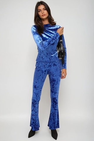 Blusa de terciopelo - Azul cobalto - Monki
