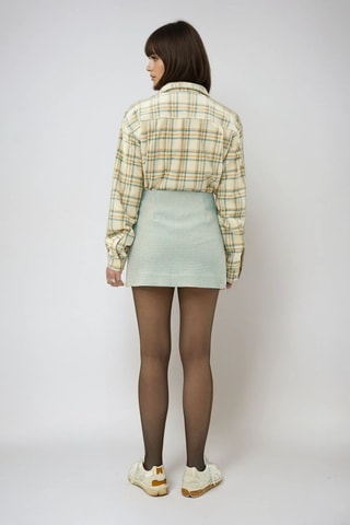 Minifalda de talle alto - Beige y azul - Weekday