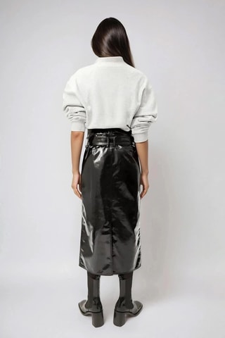 Falda midi de talle alto - Negro - Weekday