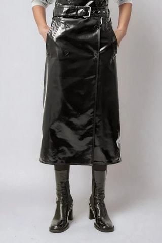 Falda midi de talle alto - Negro - Weekday
