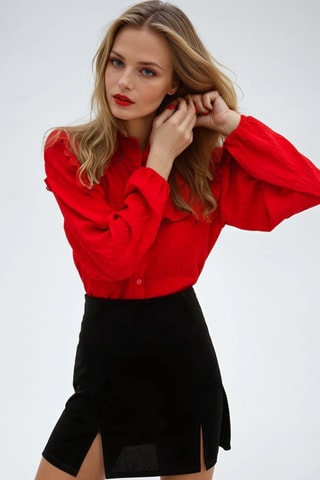 Falda recta de talle alto - Negro - Monki