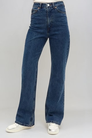 Vaquero wide leg de tiro alto - Azul