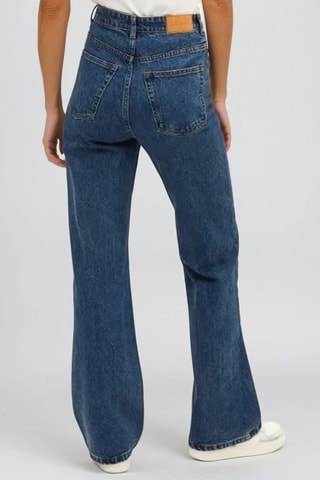 Vaquero wide leg de tiro alto - Azul