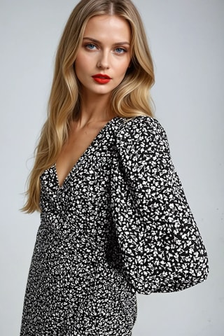 Vestido midi - Negro