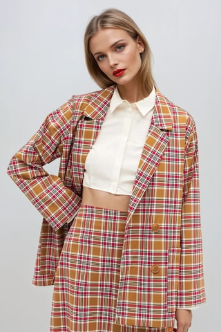Chaqueta - Marrón y rojo