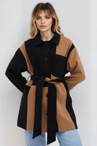 Chaqueta - Negro y marrón