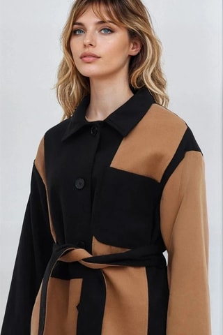 Chaqueta - Negro y marrón