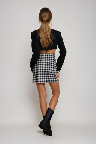 Minifalda de talle alto - Negro y blanco