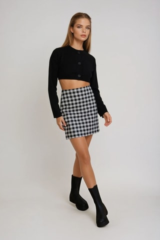 Minifalda de talle alto - Negro y blanco