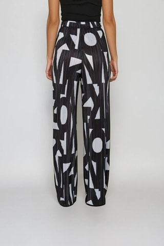Pantalón wide leg de tiro alto - Negro