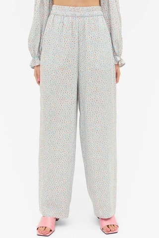 Pantalón wide leg de tiro alto - Azul claro