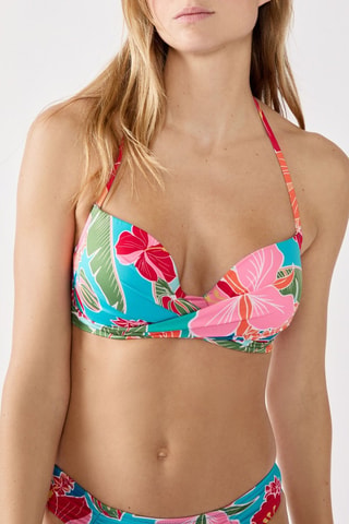 Parte de cima de biquíni Hibiscus - Turquesa