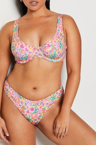 Sujetador de bikini Bonita - Malva y verde