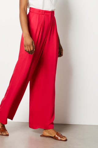 Calças de cintura alta Aiza - Vermelho