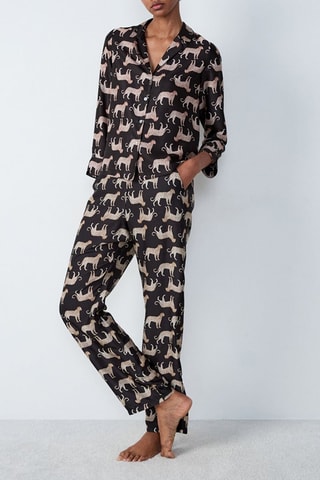 Camisa de pijama Pantera - Preto
