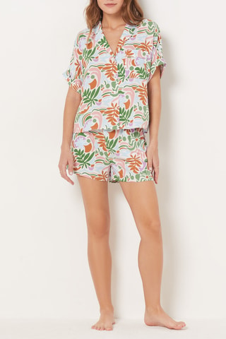Short de pijama de tiro alto Vaian - Mostaza