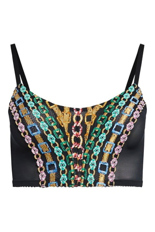 Crop top Chained In Lace - Nero - Savage x Fenty