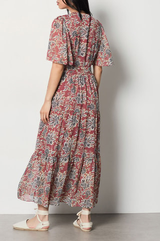 Vestido comprido Isaac - Rosa-velho e preto