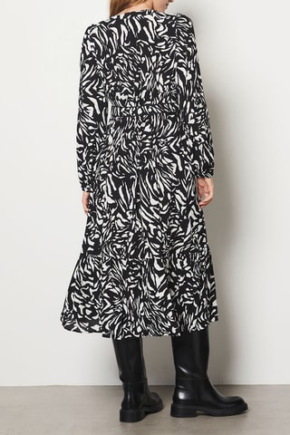 Vestido midi Joani - Preto e branco