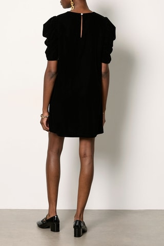 Vestido direito em veludo After Party - Preto