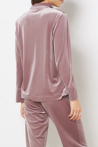 Camisa de pijama em veludo - Malva - Etam