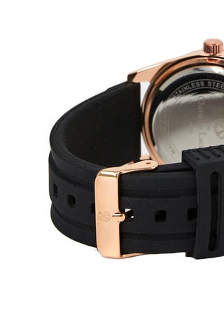 Reloj de cuarzo de poliuretano - Negro y dorado