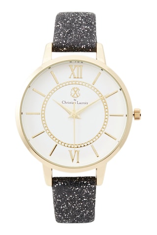 Reloj de cuarzo de poliuretano - Negro y dorado