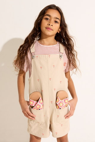 Salopette-short - Beige - Okaidi