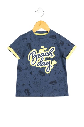 T-shirt Evazi - Bleu et jaune 