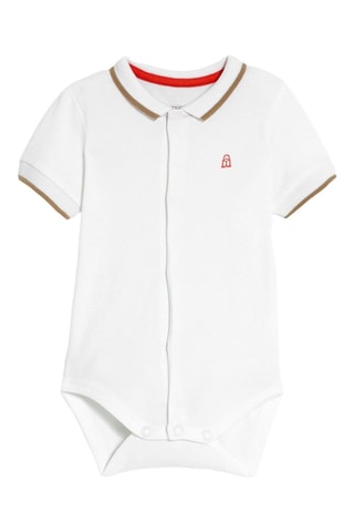 Body-polo et salopette - Blanc et rouge - Obaïbi