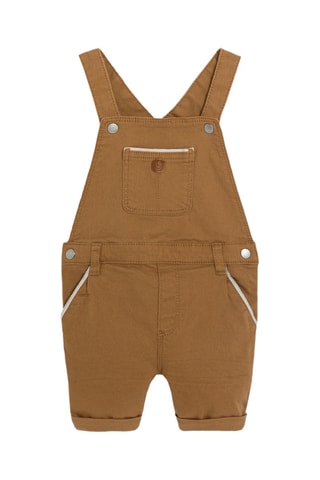 Salopette-short et polo - Marron et blanc - Obaibi