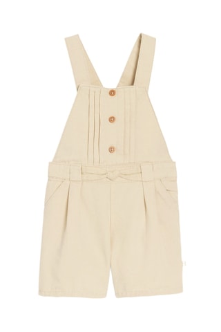 Salopette-short et t-shirt - Beige et blanc - Obaibi