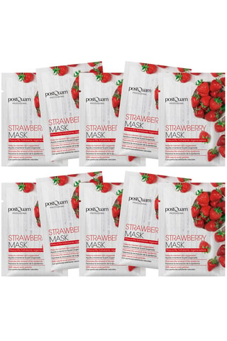 10 maschere cosmetiche purificanti rilassanti fragola PostQuam - Per tutti i tipi di pelle - 10 x 100 ml