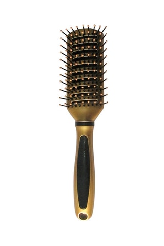 Escova de cabelo esqueleto Glamour - Dourado e preto