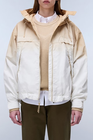 Cortavientos con capucha dip-dye - A-Traveler Short D W - Beige y blanco
